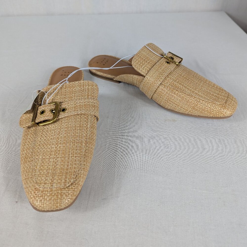 A New Day Women's Wendy Mule Flats Memory Foam Insole Tan Textured Sz 11 NEW